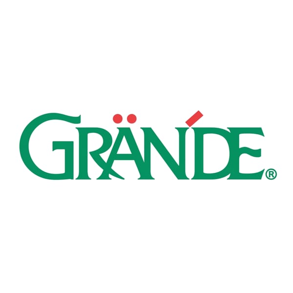 Grände logo in green text with red accents on a white background.