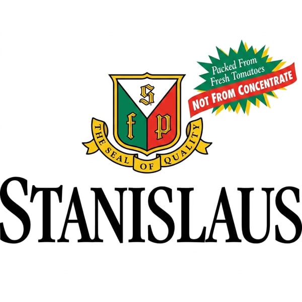 Stanislaus logo with a crest, "The Seal of Quality" banner, and "Not From Concentrate" starburst.